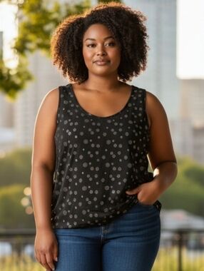 NWT Onyx Nite 2X Black Metallic Sparkle Tank Top Whimsigoth witchy Y2K Party